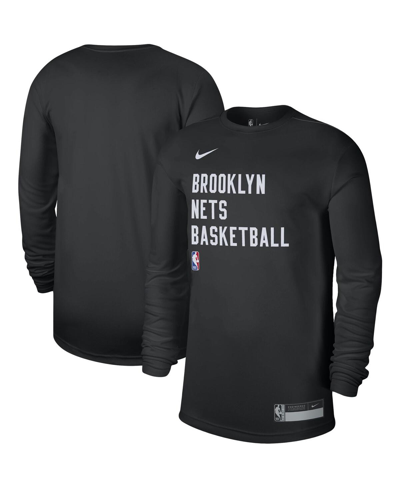 Nike Men's And Women's  Black Brooklyn Nets 2023/24 Legend On-court Practice Long Sleeve T-shirt