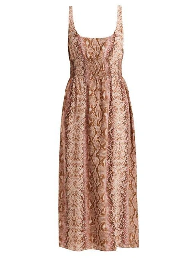 Emilia Wickstead Giovanna Python-print Silk Dress In Pink Python