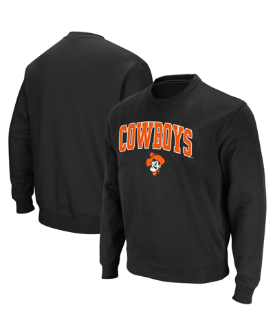 Colosseum Men's  Black Oklahoma State Cowboys Team Arch & Logo Tackle Twill Pullover Sweatshirt