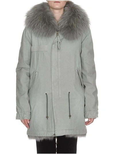 Mr & Mrs Italy Cotton Parka With Fur In Rosemary/alb