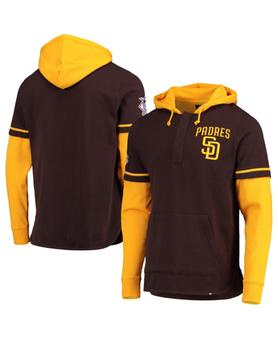 47 Brand Men's '47 Brown, Gold San Diego Padres Shortstop Pullover Hoodie In Brown,gold