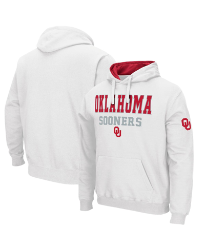 Colosseum Men's  White Oklahoma Sooners Arch And Team Logo 3.0 Pullover Hoodie