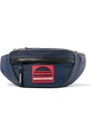 Marc Jacobs Logo-appliquéd Leather-trimmed Canvas Belt Bag In Blue Sea