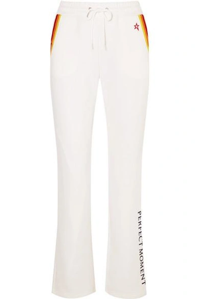 Perfect Moment Printed Jersey Track Pants In White
