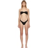 Hunza G + Net Sustain Rosie Seersucker Bandeau Bikini In Black