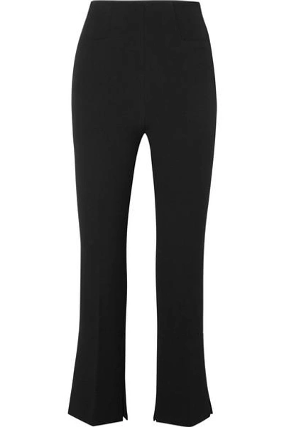 Roland Mouret Goswell Cropped Crepe Slim-leg Pants In Black