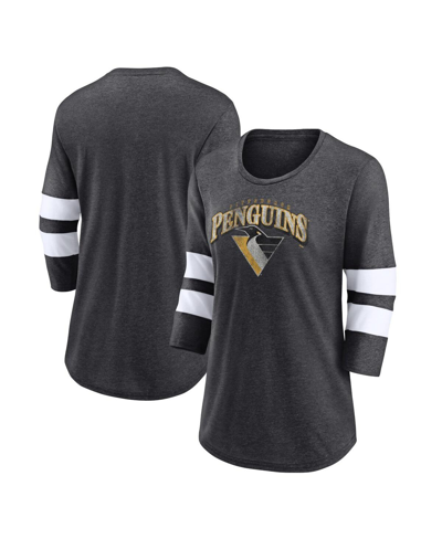 Fanatics Men's  Heather Charcoal Washington Capitals Special Edition 2.0 Barn Burner 3/4 Sleeve T-shi