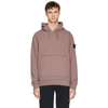 Stone Island Logo Pullover Hoodie In Pink