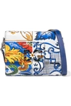 Dolce & Gabbana Dg Millennials Embellished Printed-leather Shoulder Bag In Royal Blue