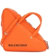 Balenciaga Triangle Duffle Leather Tote In Orange