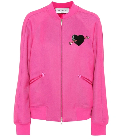 Valentino Embellished Track Jacket In Pink