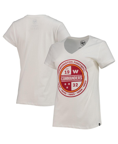 47 Brand Women's '47 White Washington Commanders Imprint Ultra Rival V-neck T-shirt