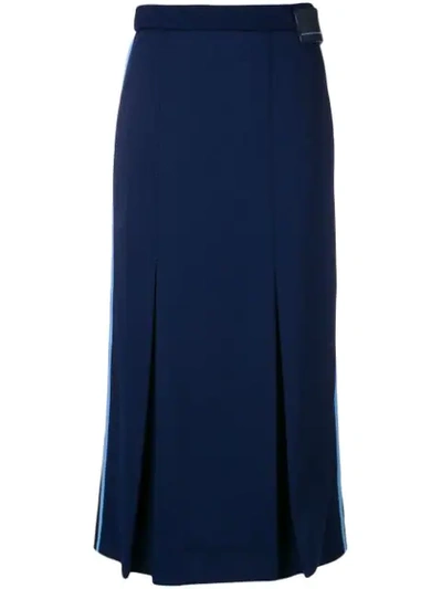 Prada Wrap-front Technical Jersey Skirt In Blue