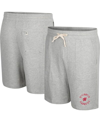 Colosseum Men's  Heather Gray Wisconsin Badgers Love To Hear This Terry Shorts