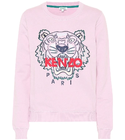 Kenzo Tiger Embroidered Crewneck Sweatshirt In Pink