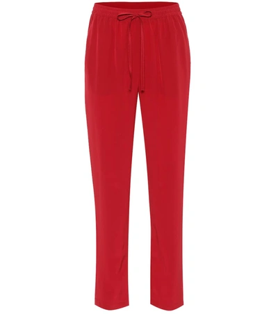 Red Valentino Silk Pants In Red