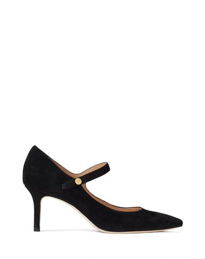 Ralph Lauren Lanette Womens Suede Mary Jane Heels In Black