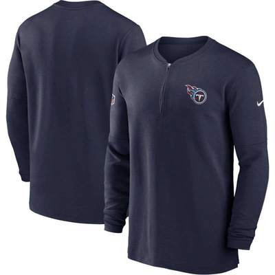 Nike Navy Tennessee Titans 2023 Sideline Performance Long Sleeve Tri-blend Quarter-zip Top