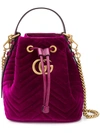 Gucci - Gg Marmont Quilted Velvet Drawstring Bucket Bag - Womens - Pink
