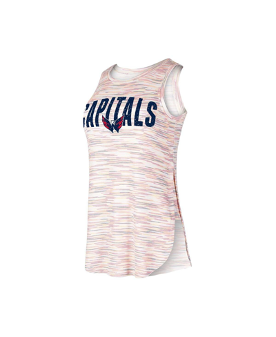 Concepts Sport Women's  Washington Capitals Sunray Multicolor Tri-blend Tank Top In White