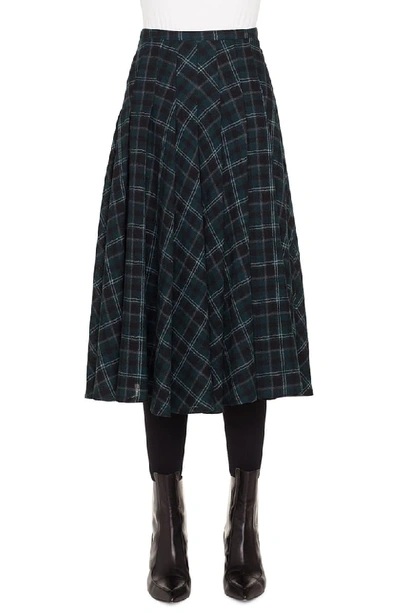 Akris Punto A-line Brit-check Midi Skirt In Ivy