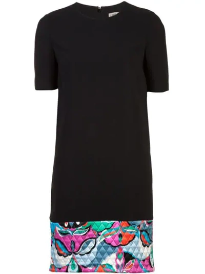 Emilio Pucci Quilted Print Hem T-shirt Dress In Black