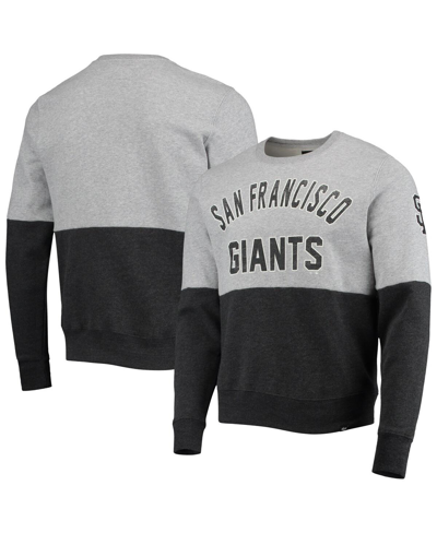 47 Brand Men's '47 Heathered Gray And Heathered Black San Francisco Giants Two-toned Team Pullover Sweatshirt In Heathered Gray,heathered Black