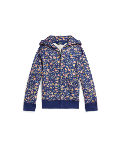 Polo Ralph Lauren Kids' Toddler And Little Girls Floral Fleece Full-zip Hoodie Sweatshirt In Louise Floral With Navy