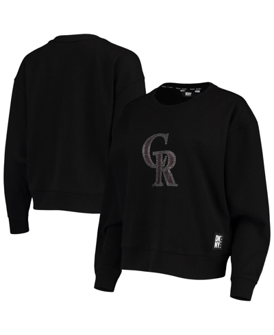 Dkny Women's  Sport Black Colorado Rockies Carrie Pullover Sweatshirt