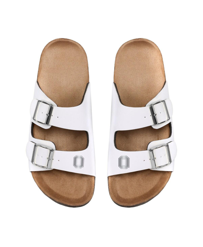 Foco Women's  Ohio State Buckeyes Double-buckle Sandals In White