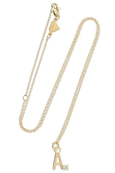 Alison Lou Letter 14-karat Gold Diamond Necklace