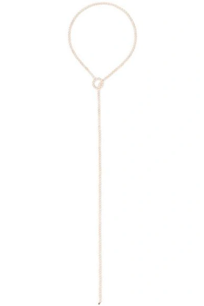 Saskia Diez Lasso No2 Pearl Necklace In White