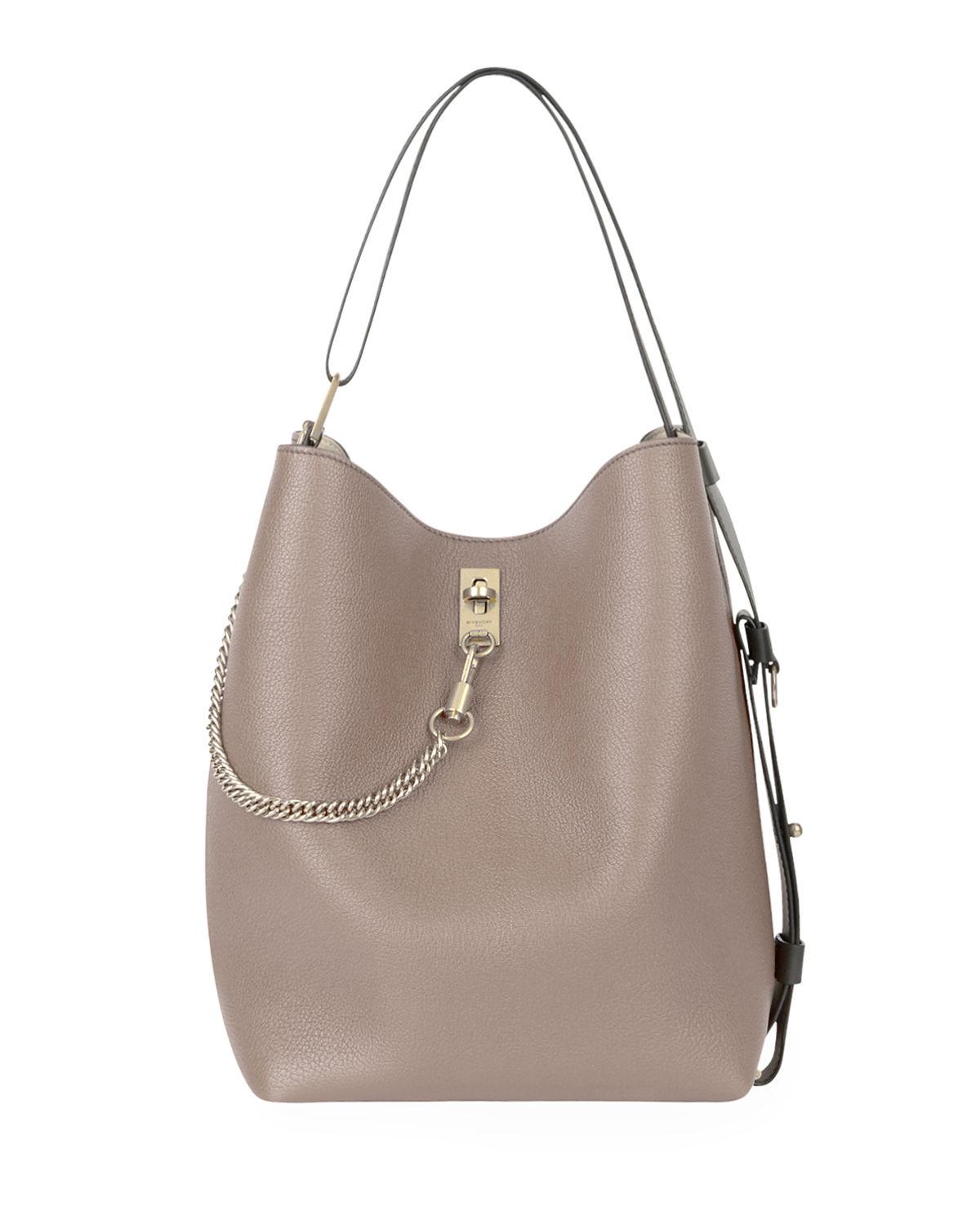Givenchy Gv Leather Bucket Bag In Grey 