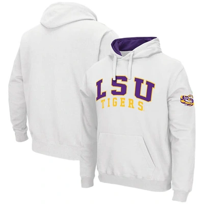 Colosseum White Lsu Tigers Double Arch Pullover Hoodie