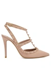 Valentino Garavani Rockstud Leather Pumps In Mauve Pink