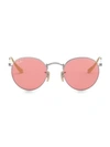 Ray Ban Rb3447 53mm  Round Sunglasses In Pink