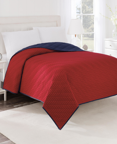 Westpoint Home Martex Reversible King Coverlet In Khaki,red