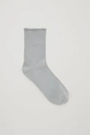Cos Metallic Socks In Grey