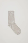 Cos Velvet Ankle Socks - Grey