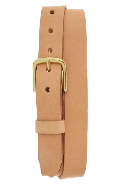 Tanner Goods Classic Leather Belt In Natural/ Brass