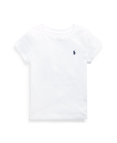 Polo Ralph Lauren Kids' Toddler And Little Girls Cotton Jersey Short Sleeve T-shirt In White