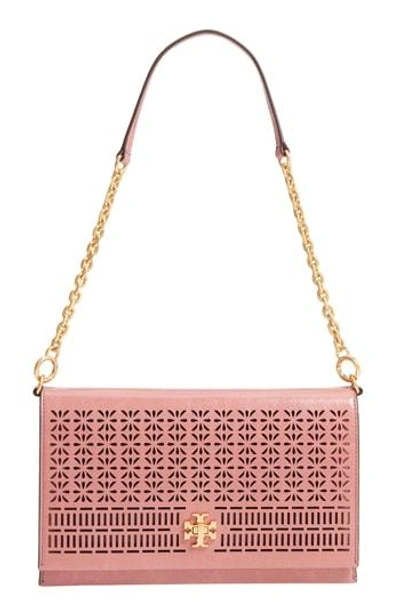 Tory Burch Kira Perforated Leather Clutch - Pink In Pink Magnolia
