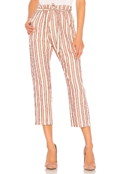 The Great The Convertible Trousers In Pink Taffy Stripe