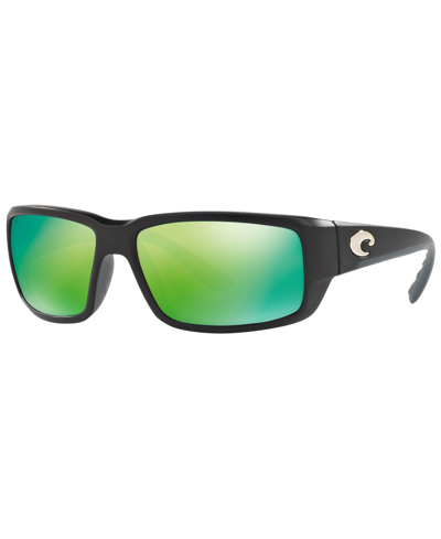 Costa Del Mar Polarized Sunglasses, Cdm Caballito In Black,green Mirror Polar