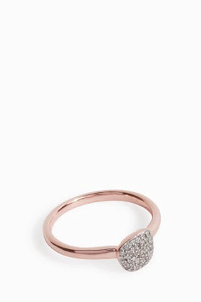 Monica Vinader Nura Small Diamond Pebble Stack Ring, Ukk In Metallic