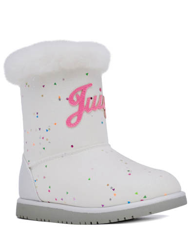Juicy Couture Kids' Little Girls Malibu Cold Weather Slip On Boots In White
