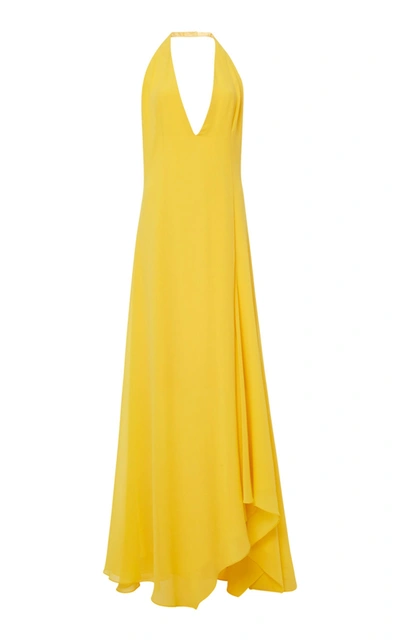 Akris Silk Georgette A-line Dress In Yellow