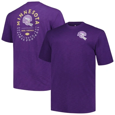 Profile Men's  Purple Minnesota Vikings Big And Tall Two-hit Throwback T-shirt