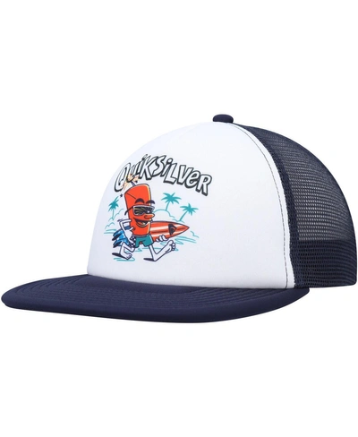 Quiksilver Kids' Big Boys And Girls  White, Navy Town Hero Trucker Snapback Hat In White,navy