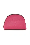 Marc Jacobs Dome Leather Cosmetic Case In Vivid Pink/pink/gold